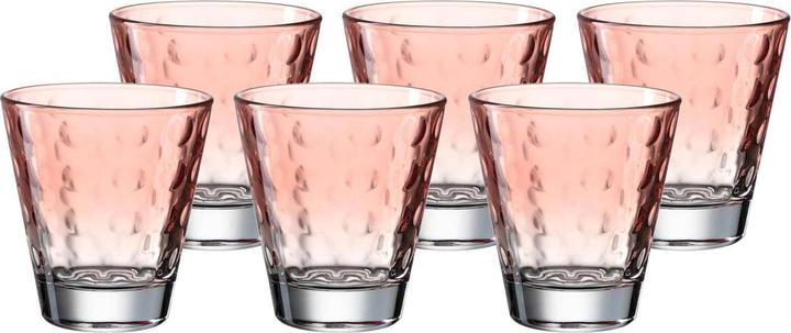 Produktbild Leonardo Trinkglas Optic Pastell 215 ml, 6 Stück, Rot (0.22 l, 6 x)