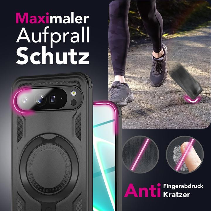 Produktbild Nalia Cover "Stormguard" - MagSafe Panzer Schutz Hülle mit 360° Ring - Military Outdoor Case (Google Pixel 10 Pro XL)