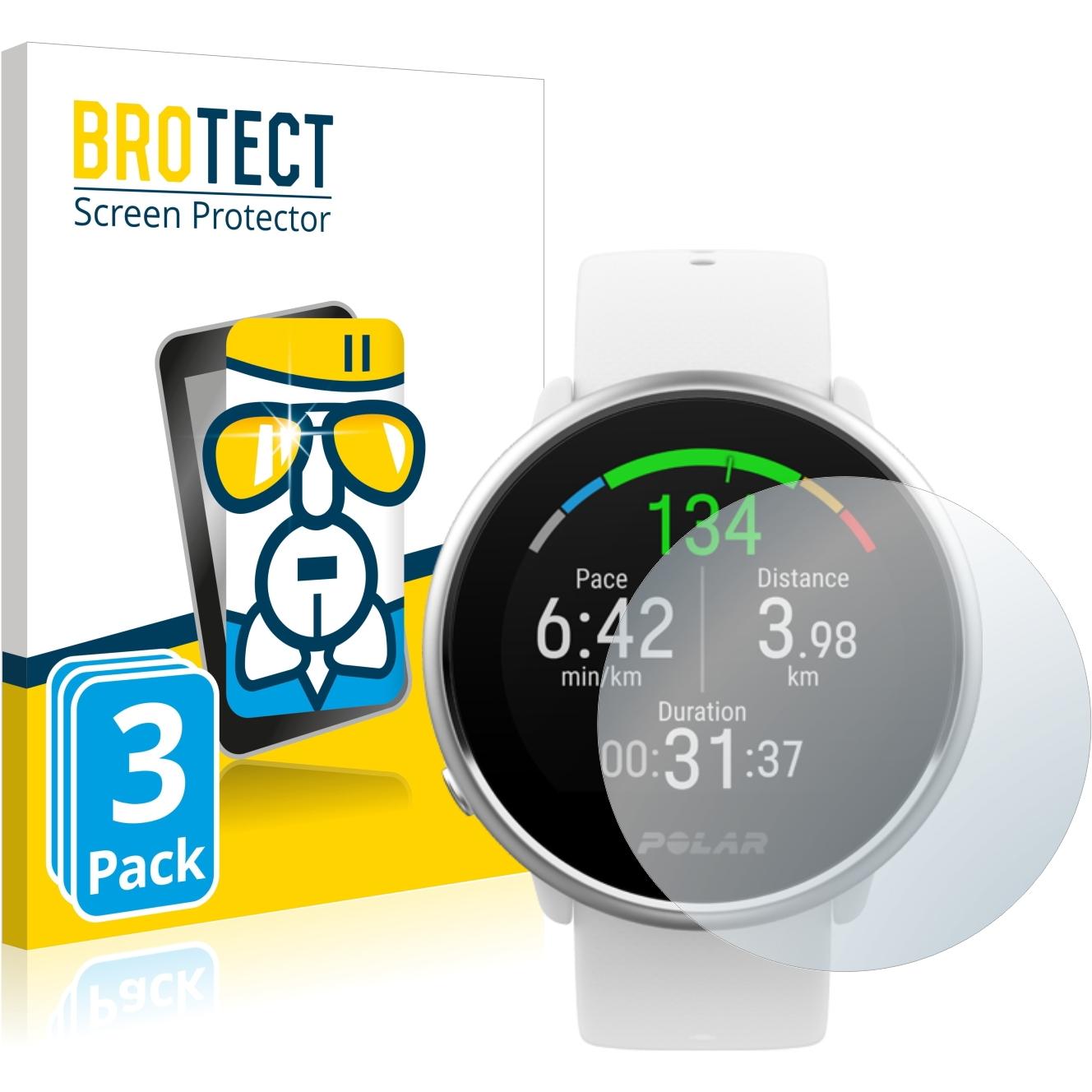 BROTECT AirGlass Panzerglasfolie, Smartwatch Schutzfolie, Transparent
