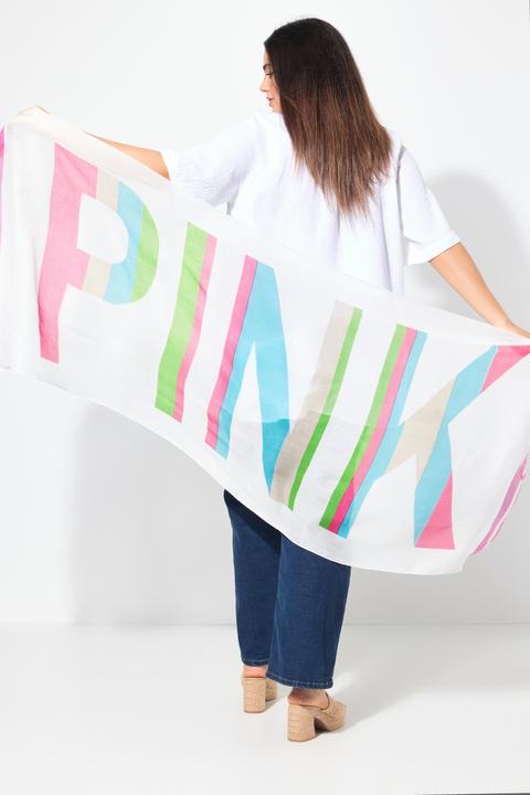 Immagine prodotto Ulla Popken Sciarpa con scritta PINK e bordura stampata