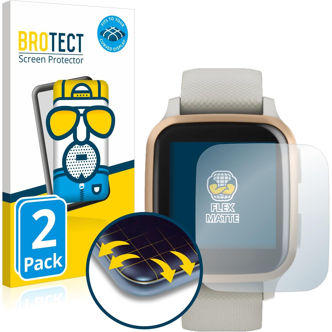 BROTECT Full-Cover Displayschutz Matt, Smartwatch Schutzfolie, Grau