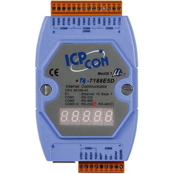 Moxa ICP CON, 4xRS232+1xRS485+DISPL, Netzwerkadapter