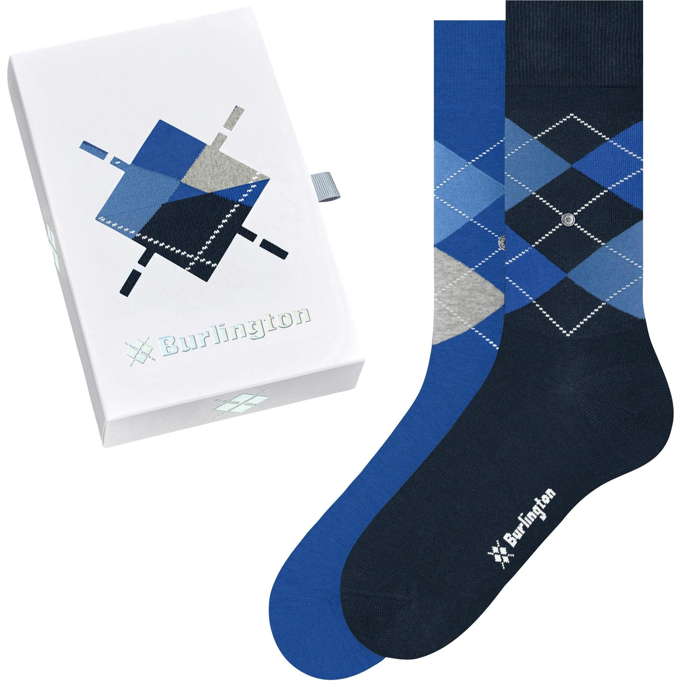 Burlington, Herren, Socken, Basic Gift Box, Grau, (2er Pack, 40 - 46)