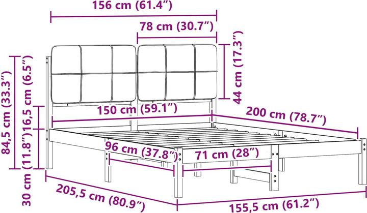 Image du produit vidaXL Bettrahmen (150 x 200 cm)
