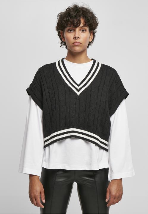 Produktbild Urban Classics Ladies Cropped Knit College Slipover - 19409 (S, XL)