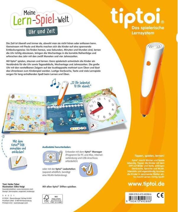 Immagine prodotto tiptoi Orologio e tempo del libro, d (Tedesco, Voigt Silke, Heike Tober, 2024)