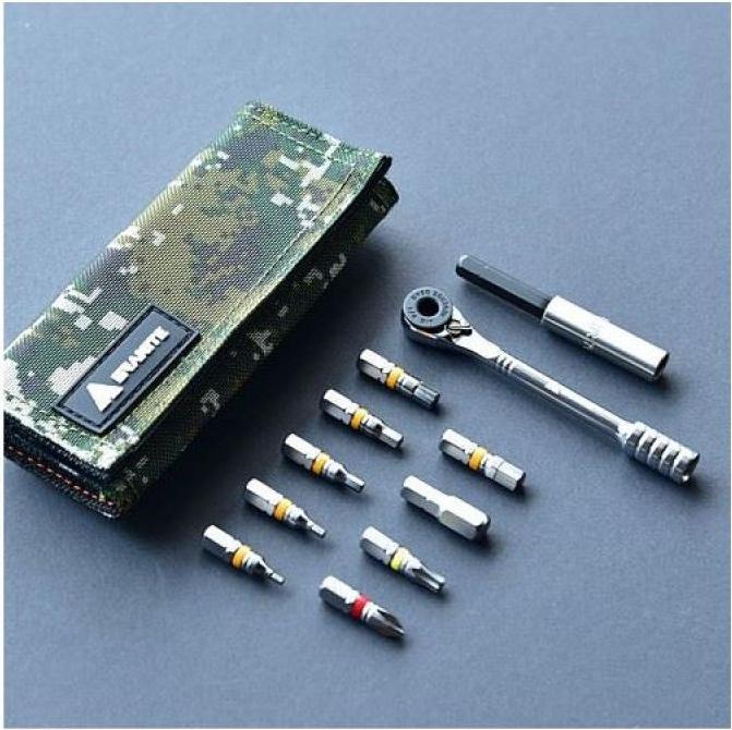 Granite Rock'n'Roll, Reparatur Werkzeugset, mit Ratschen-Steckschlüssel-Set, Ratched MinitooL, GREEN CAMO