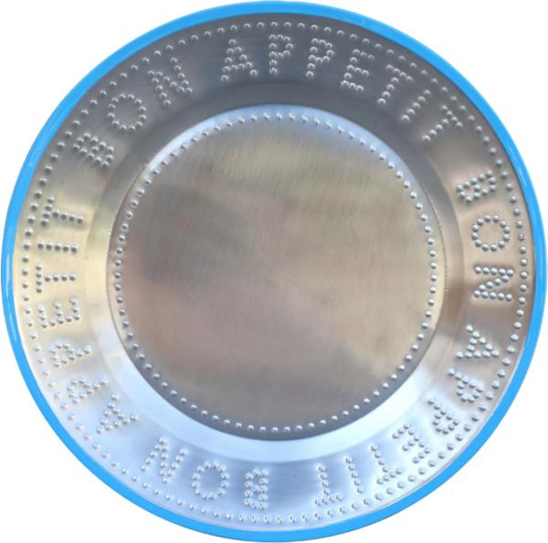 TALKING TABLES Teller aus Edelstahl - wiederverwendbar - Bon Appetit - Gelb (1x, 25 cm)