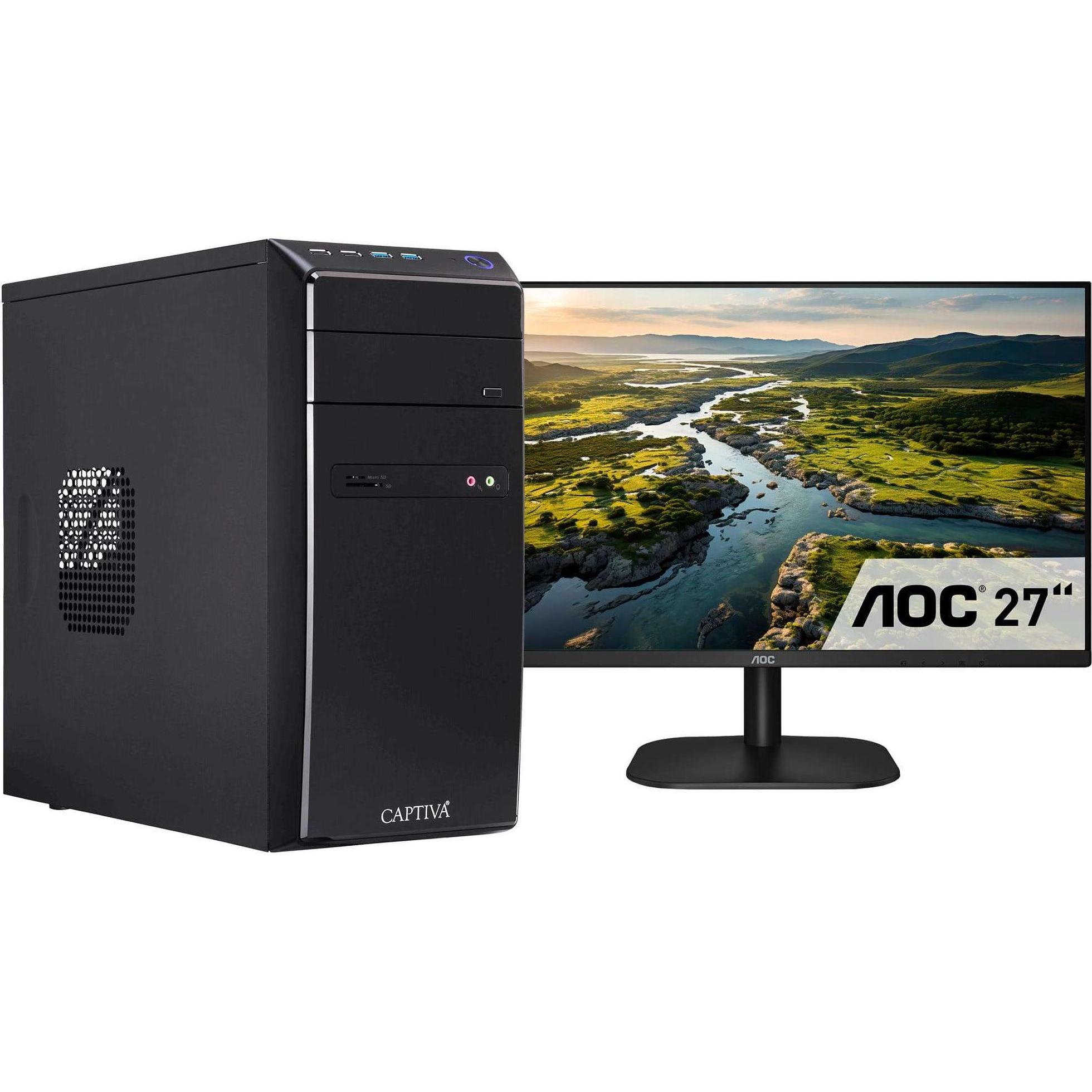 Captiva Power Starter R83-027 TFT Bundle Ryzen 7 Radeon Graphics (AMD Ryzen 7 8700G, 64 GB, 2000 GB), PC, Schwarz
