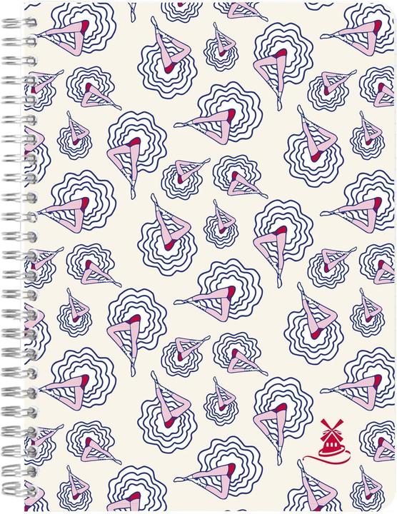 Image du produit Clairefontaine Moulin Rouge, Notizbuch mit Doppelspirale A5 14,8x21 cm, 74 Blatt, liniert, sortiert - (A5, À rayures, Couverture souple)