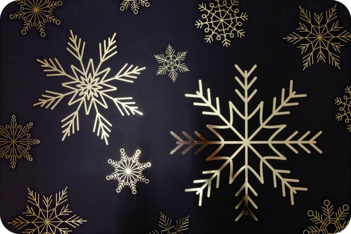 Produktbild Vénilia Tischset Snowflakes gold-schwarz