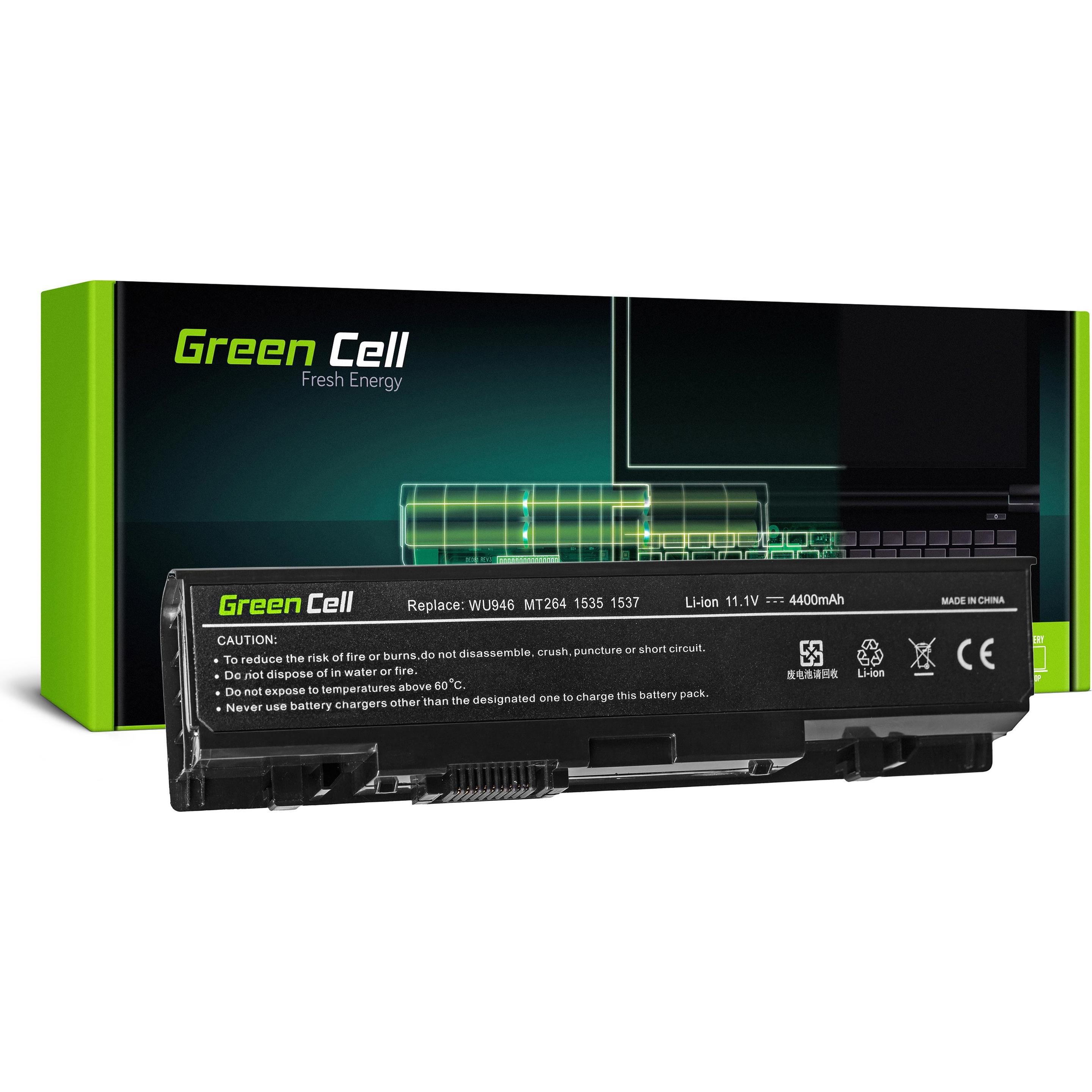 GreenCell Cell DE07 Notebook-Ersatzteil Akku (6 Zellen, 4400 mAh), Notebook Akku, Schwarz