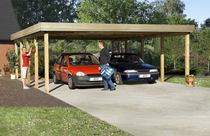 Produktbild Weka Holzbau Doppelcarport 609 Gr. 2 mit Trapezblech-Dach