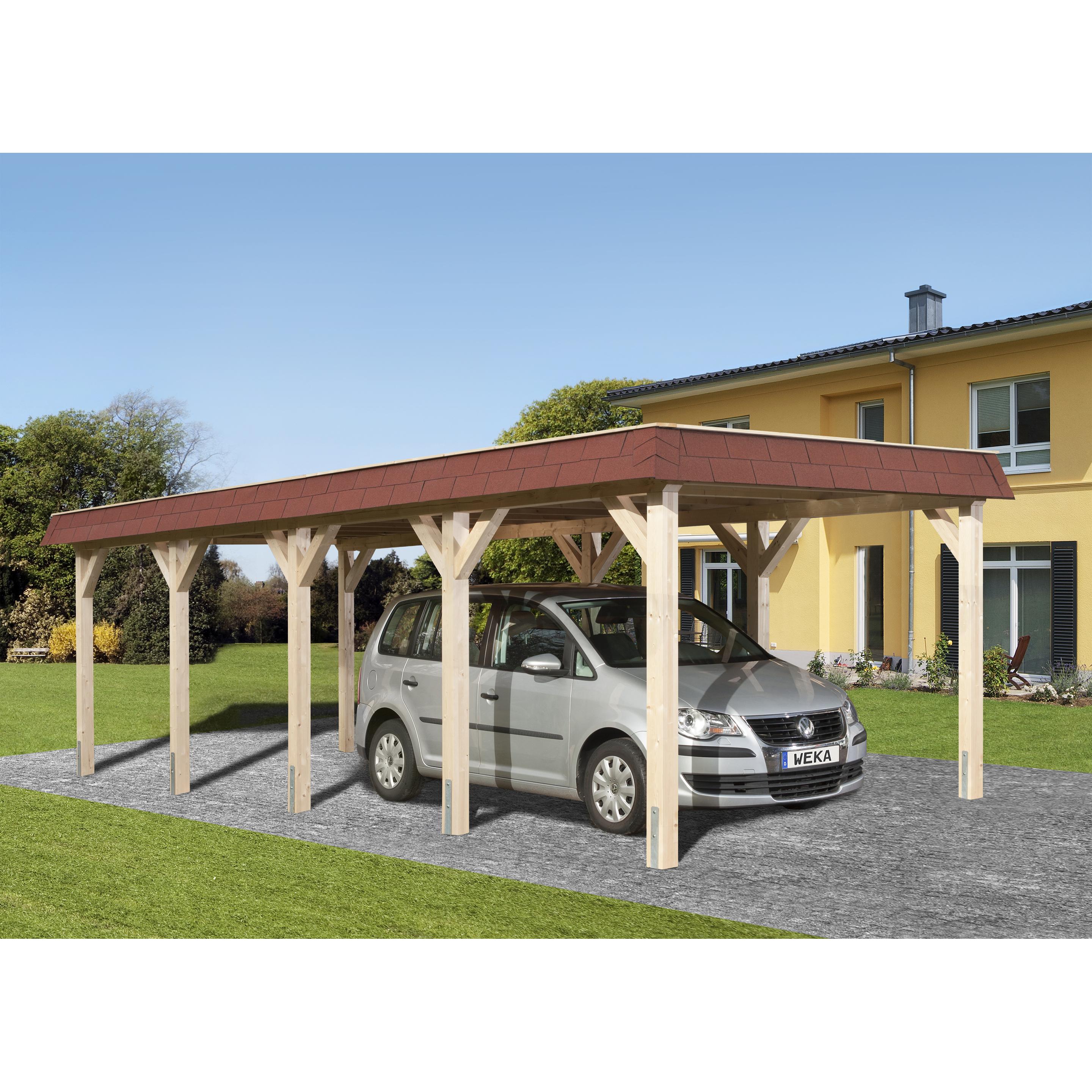 Weka Holzbau, Carport + Garage, Leimholz-Flachdach Einzelcarport 615 Gr.2