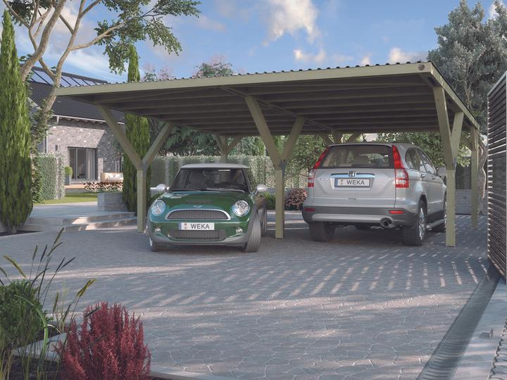 Actual product image Weka Holzbau Y-double carport, with PVC roof panels