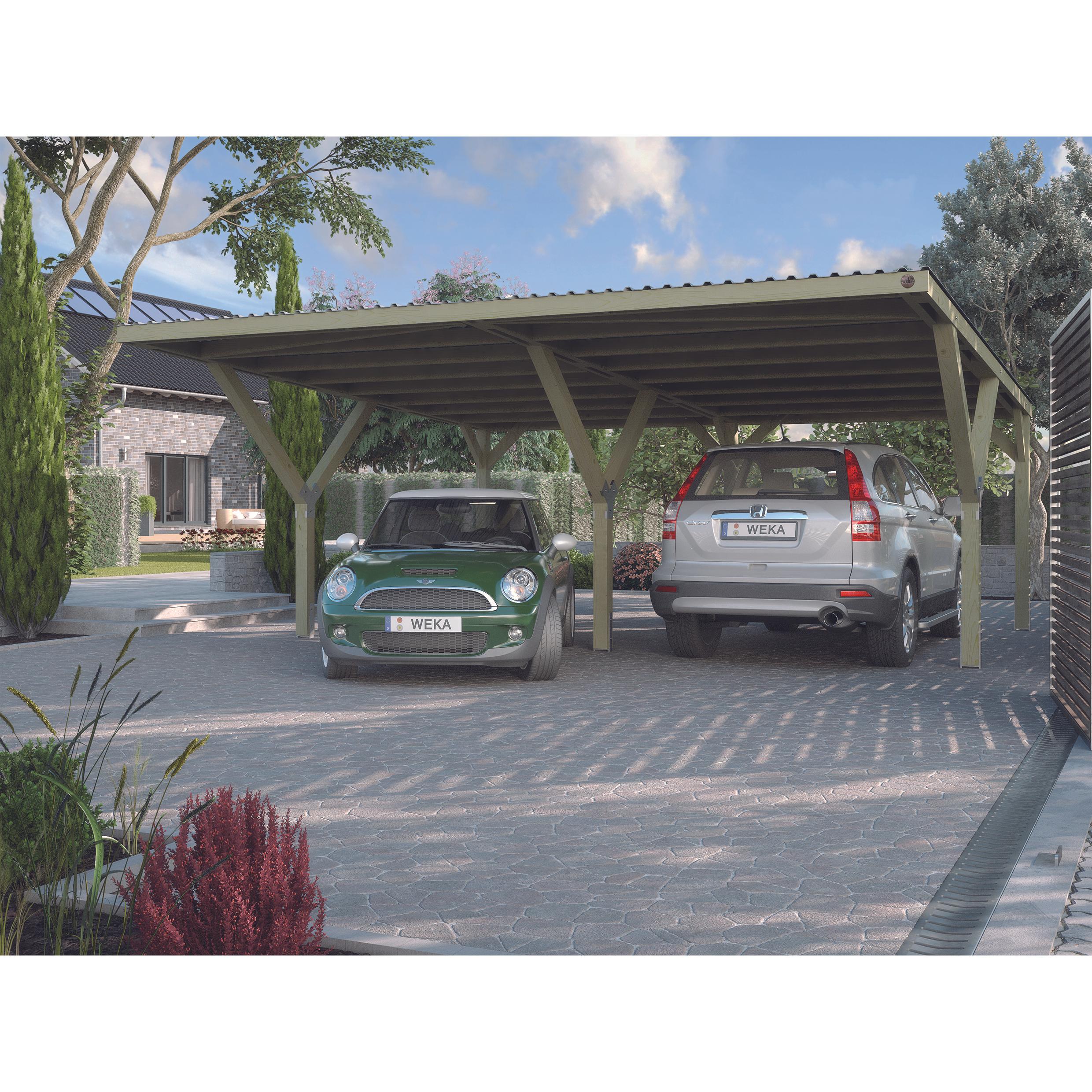 Weka Holzbau, Carport + Garage, Y-Doppelcarport
