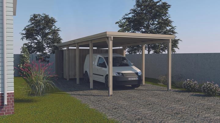 Produktbild Weka Holzbau Flachdach Einzelcarport 617 Gr.3 ohne Dacheindeckung