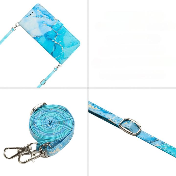 Immagine prodotto Cover-Discount OPPO Reno10 / 10 Pro - Custodia Cover con cordino Blu marmo (Oppo Reno 10 Pro, OPPO Reno 10)