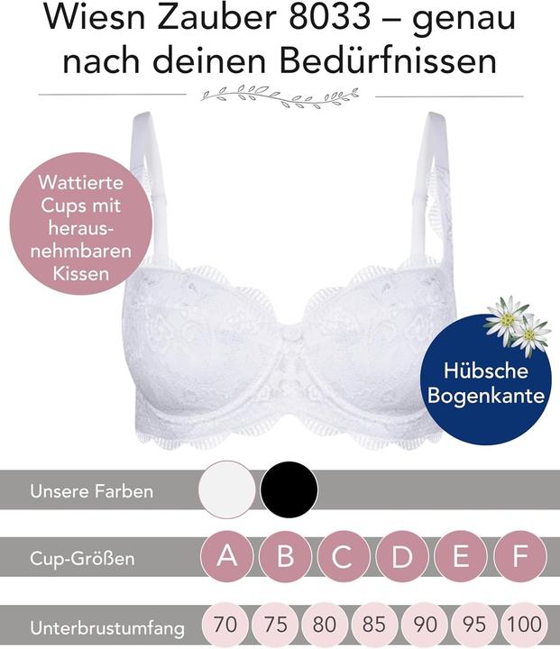 Produktbild Susa Dirndl-beha voor dames, wit, 95B (Einzelpack, 95 B)