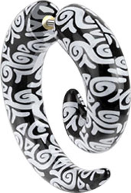 Immagine prodotto Star Piercing Fake Spirale schwarz mit weissem Tribal (Materiale sintetico, senza ottone)