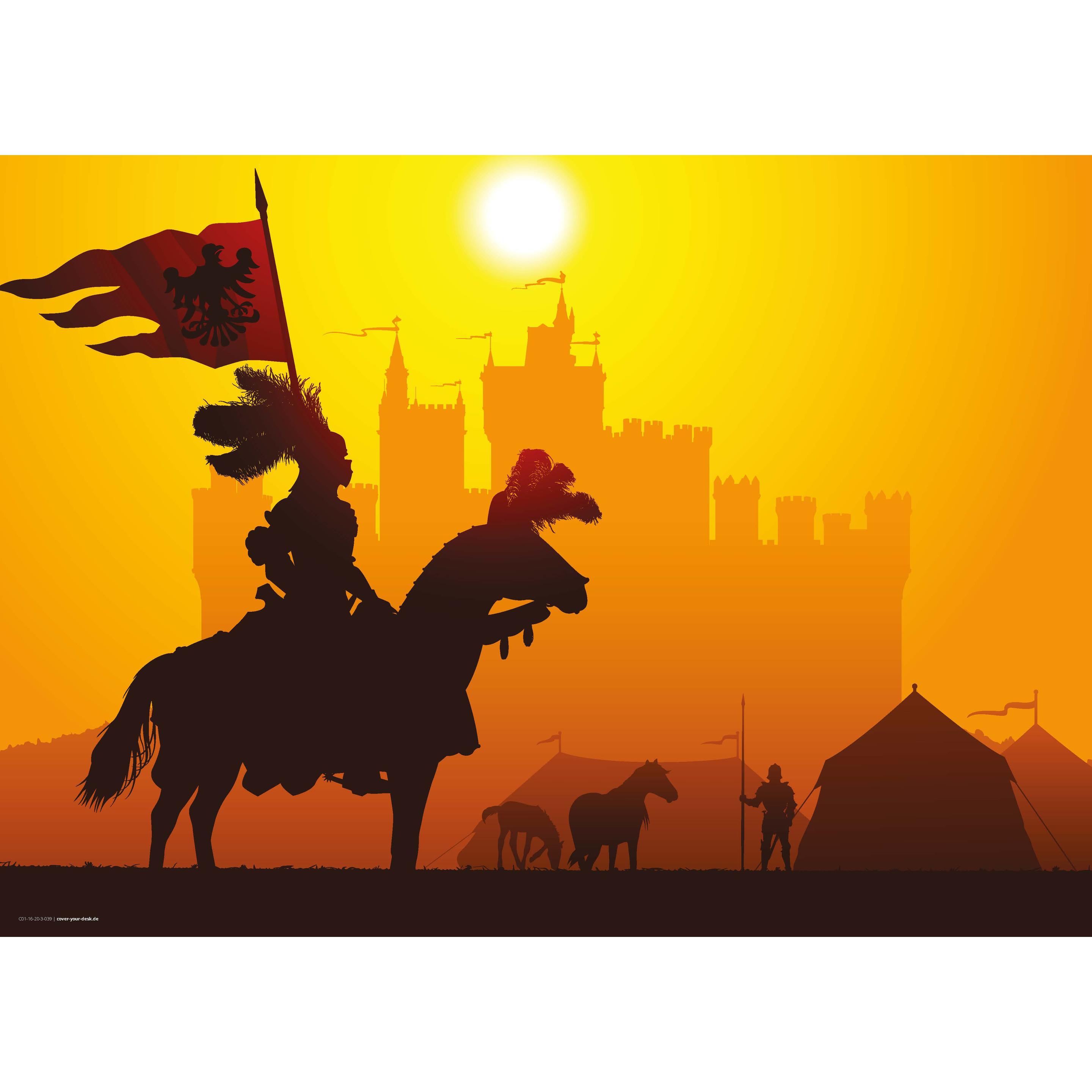 CoverYourDesk, Unterlage, Schreibtischunterlage Ritter im Sonnenuntergang