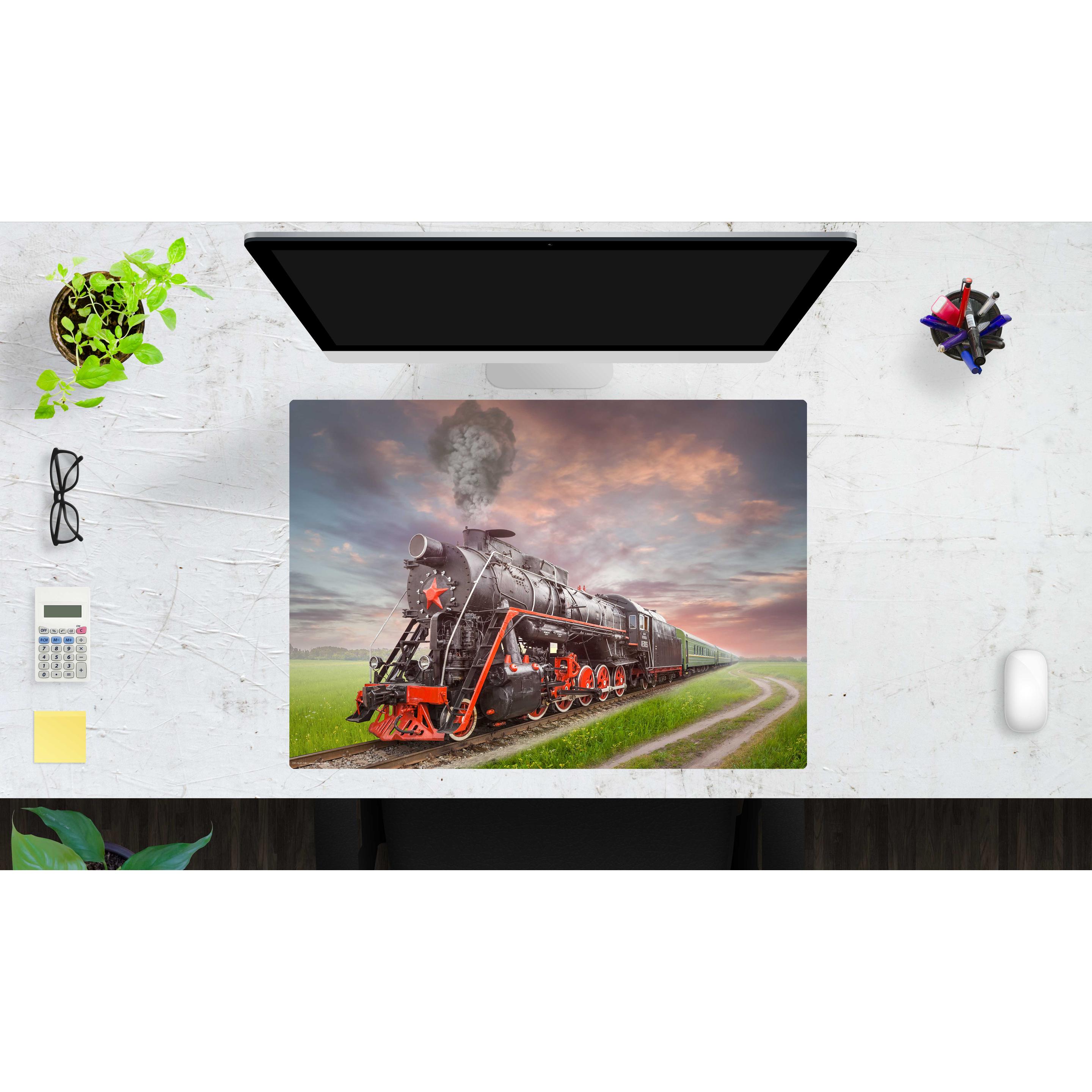 Thumbnail - CoverYourDesk, Unterlage, Schreibtischunterlage Dampflok schwarz