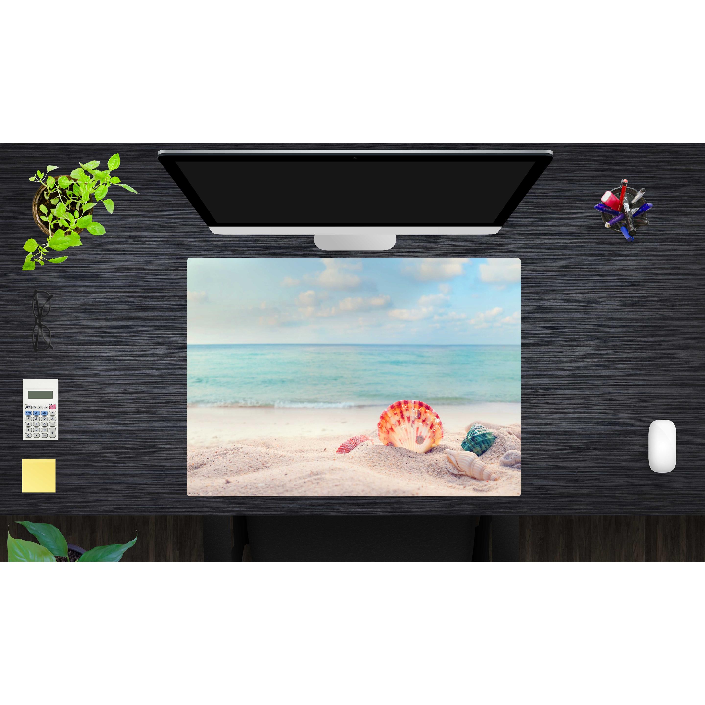 Thumbnail - CoverYourDesk, Unterlage, Schreibtischunterlage Traumstrand mit Muscheln