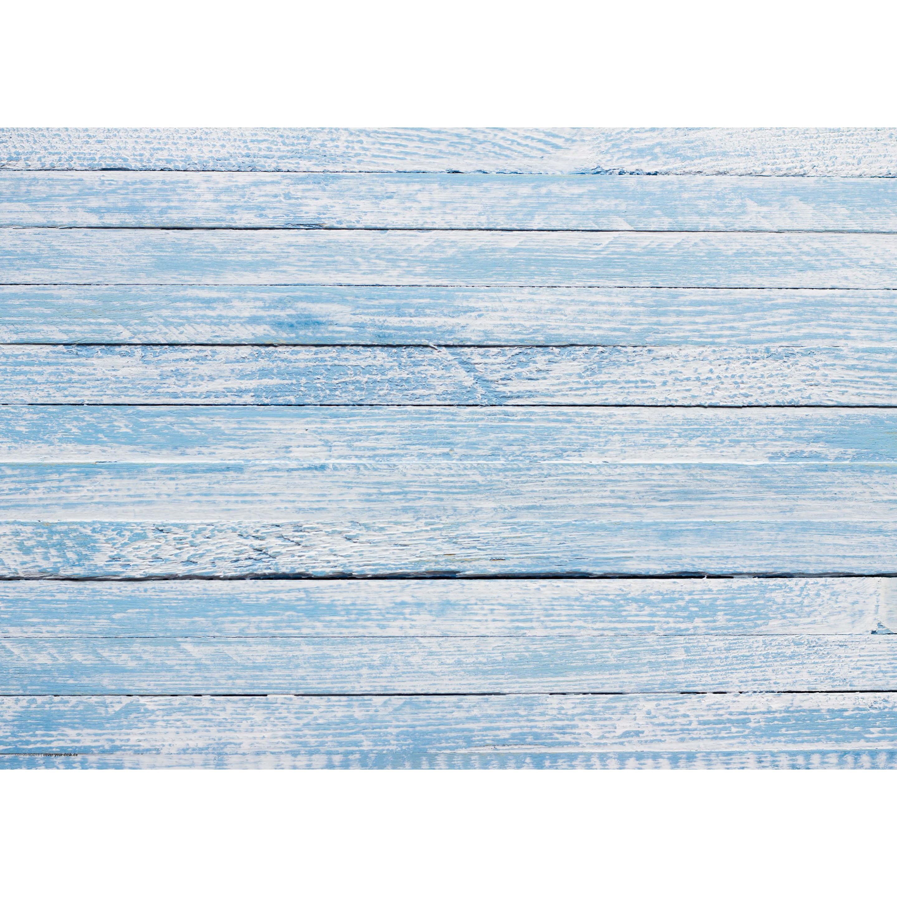 CoverYourDesk, Unterlage, Schreibtischunterlage Blaue Holzbretter im Vintage-Look
