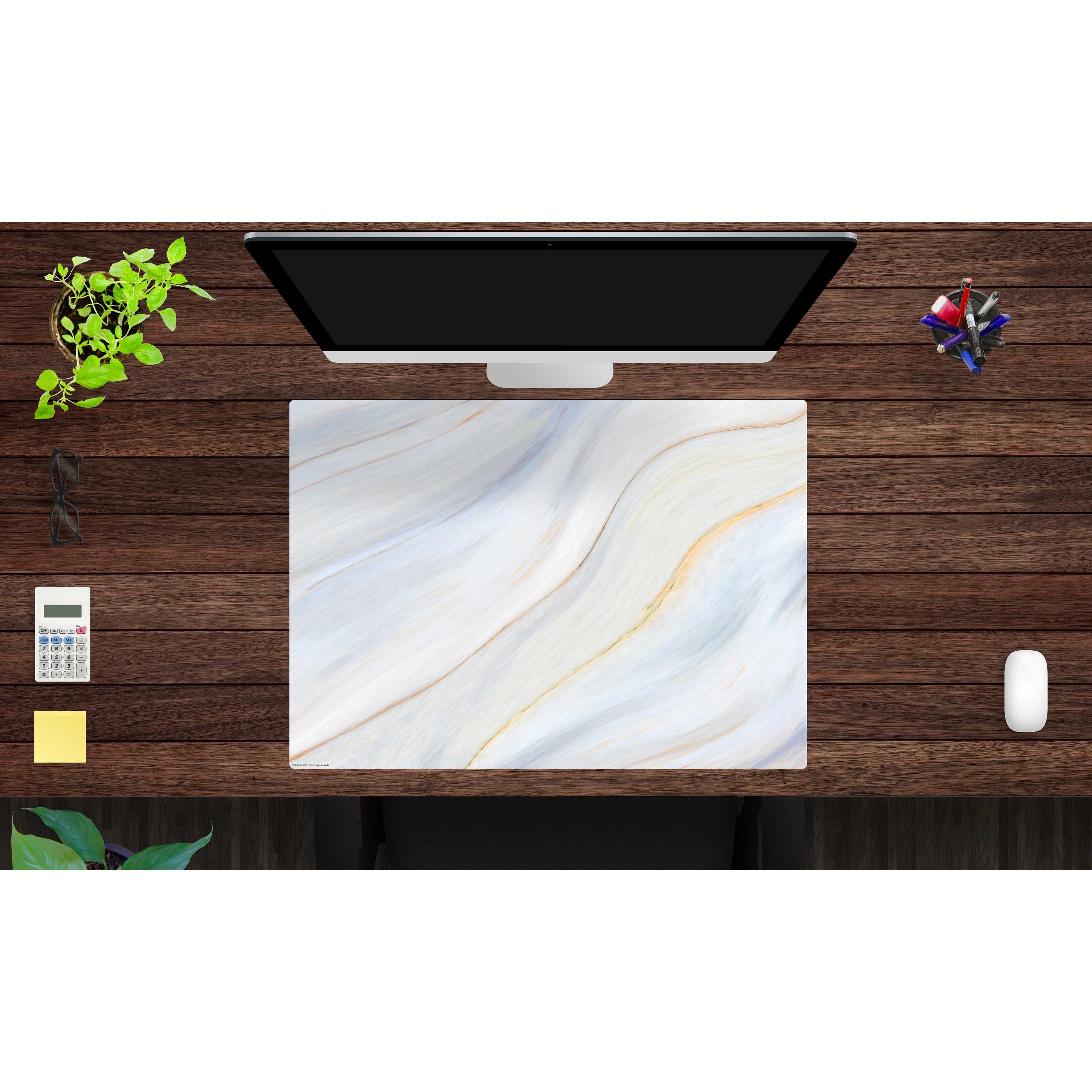 Thumbnail - CoverYourDesk, Unterlage, Schreibtischunterlage Cremefarbener Marmor