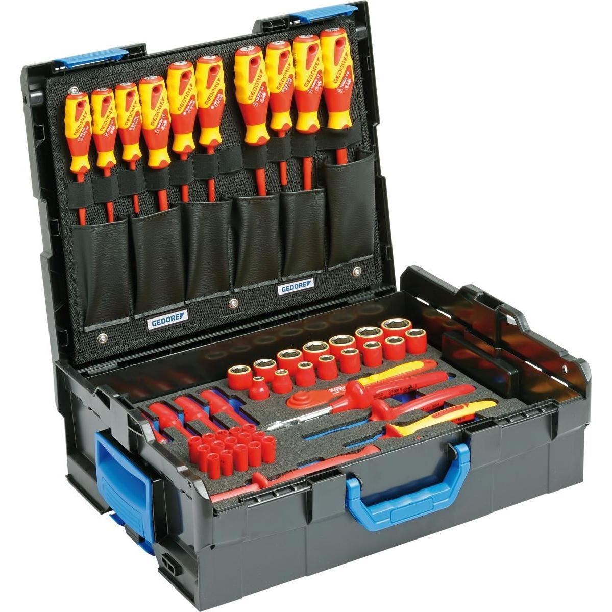 Gedore, Werkzeugkoffer, VDE-Werkzeugsortiment Hybrid (53 Teile)
