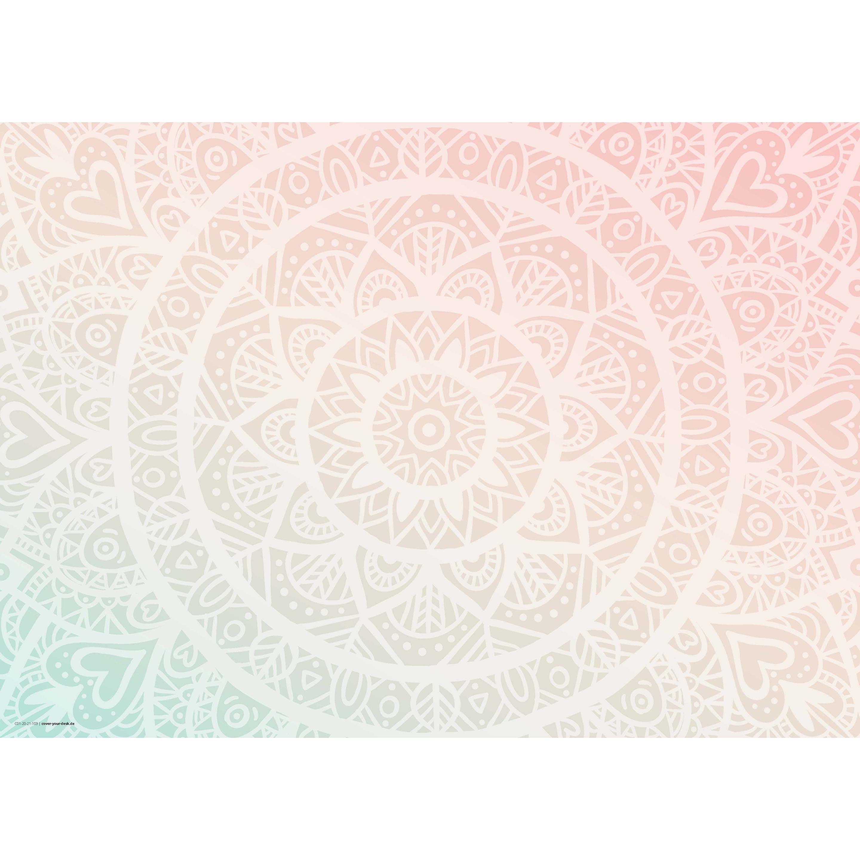 CoverYourDesk, Unterlage, Schreibtischunterlage Mandala rot-grün