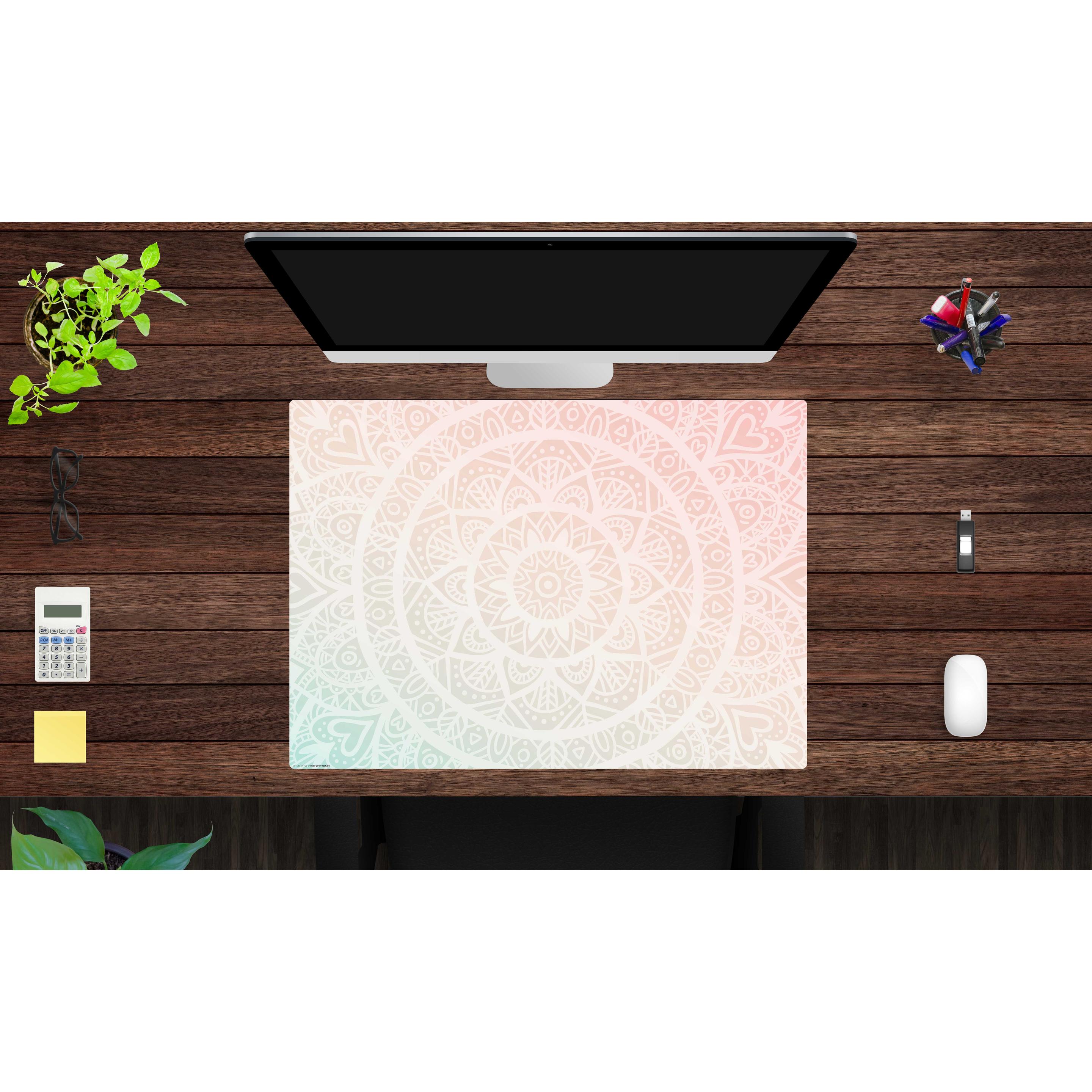 Thumbnail - CoverYourDesk, Unterlage, Schreibtischunterlage Mandala rot-grün