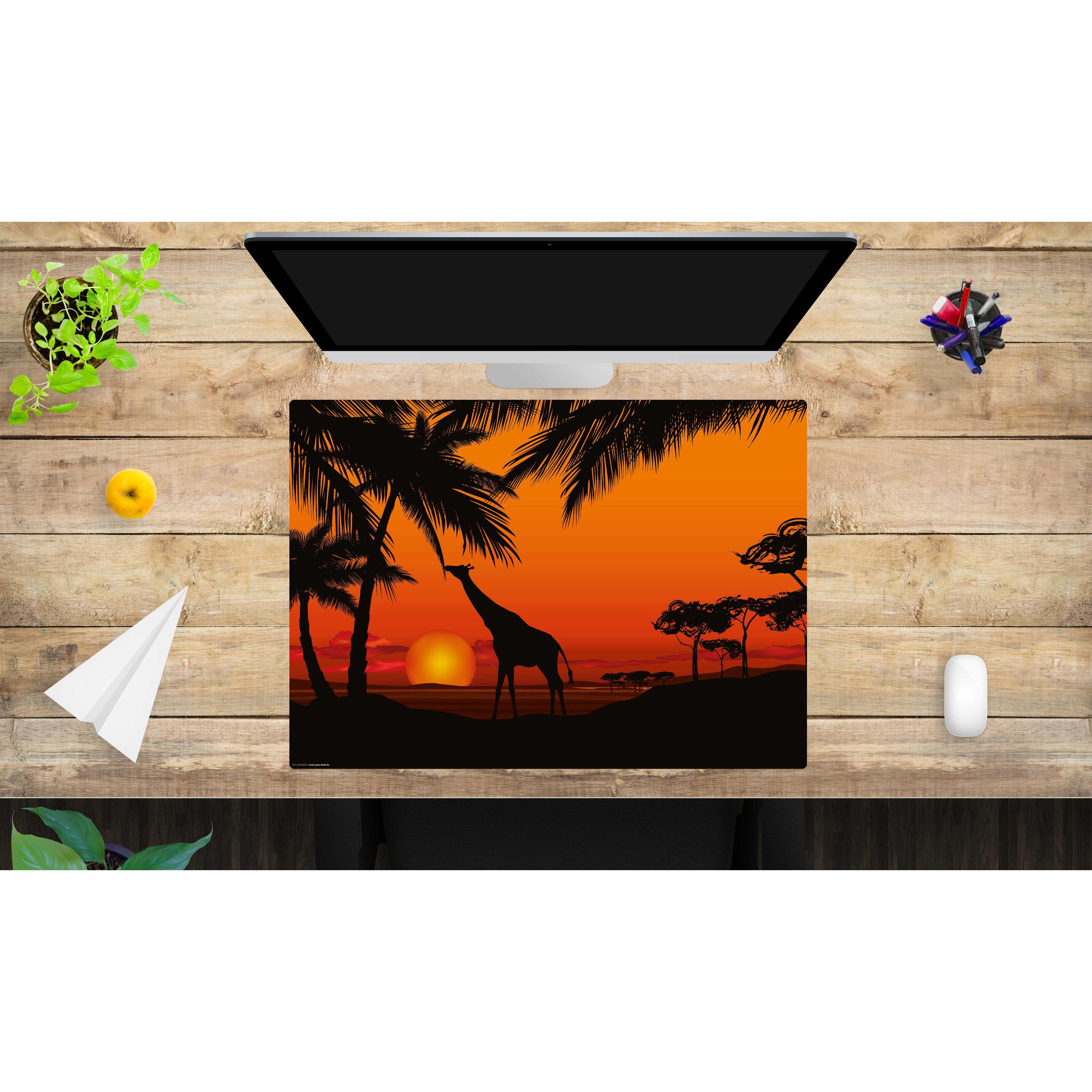Thumbnail - CoverYourDesk, Unterlage, Schreibtischunterlage Giraffe in der Dämmerung