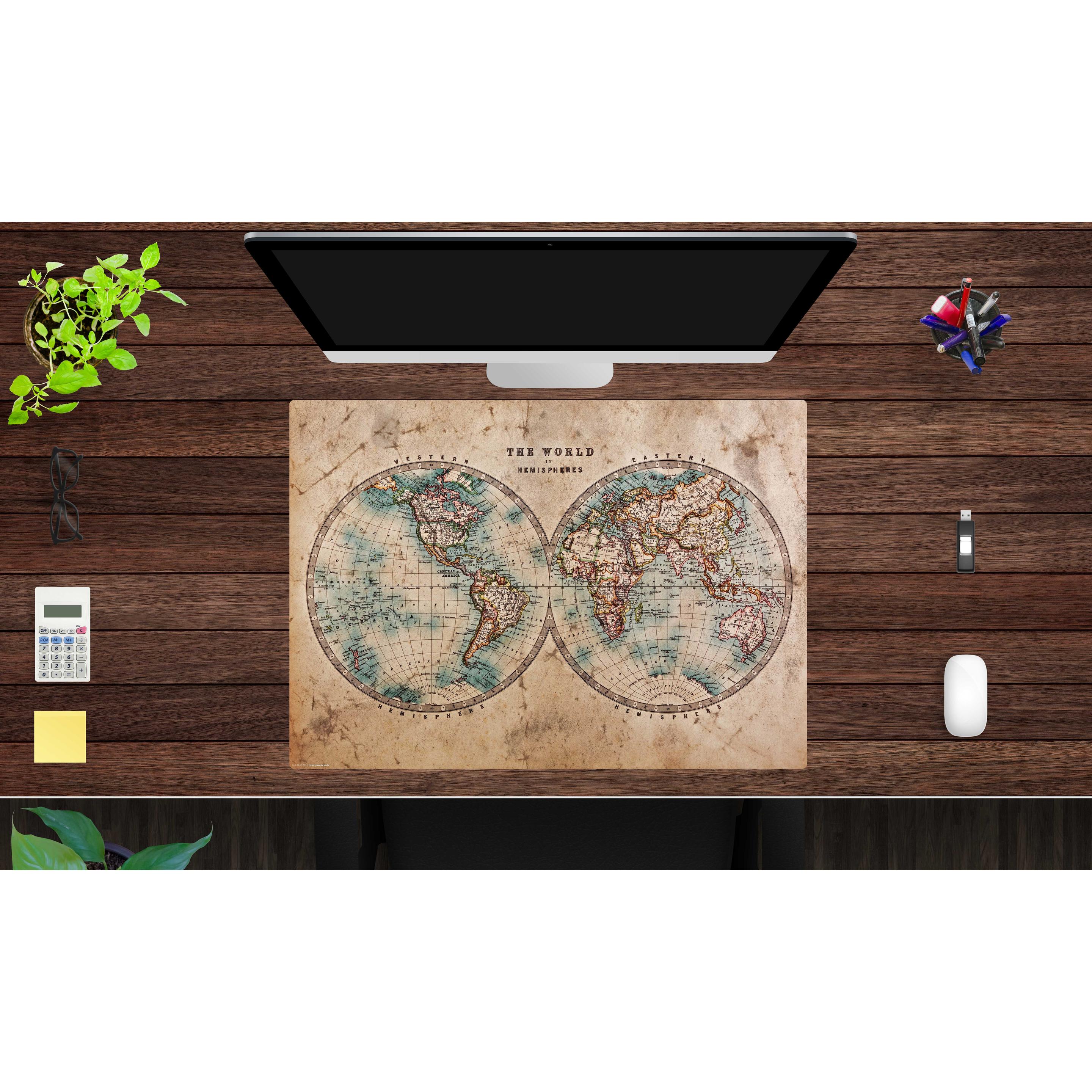 Thumbnail - CoverYourDesk, Unterlage, Schreibtischunterlage Historische Weltkarte