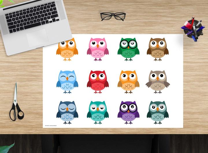 Produktbild CoverYourDesk Schreibtischunterlage Bunte Eulen