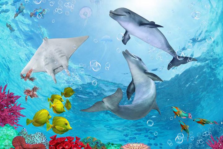 Produktbild CoverYourDesk Schreibtischunterlage Delfine unter Wasser