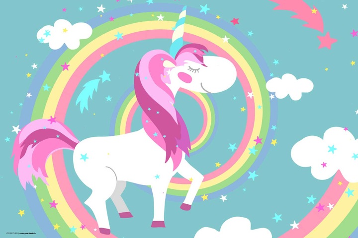 Produktbild CoverYourDesk Schreibtischunterlage Einhorn mit Regenbogen