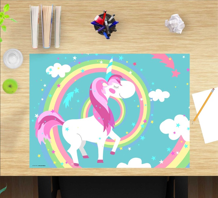 Produktbild CoverYourDesk Schreibtischunterlage Einhorn mit Regenbogen
