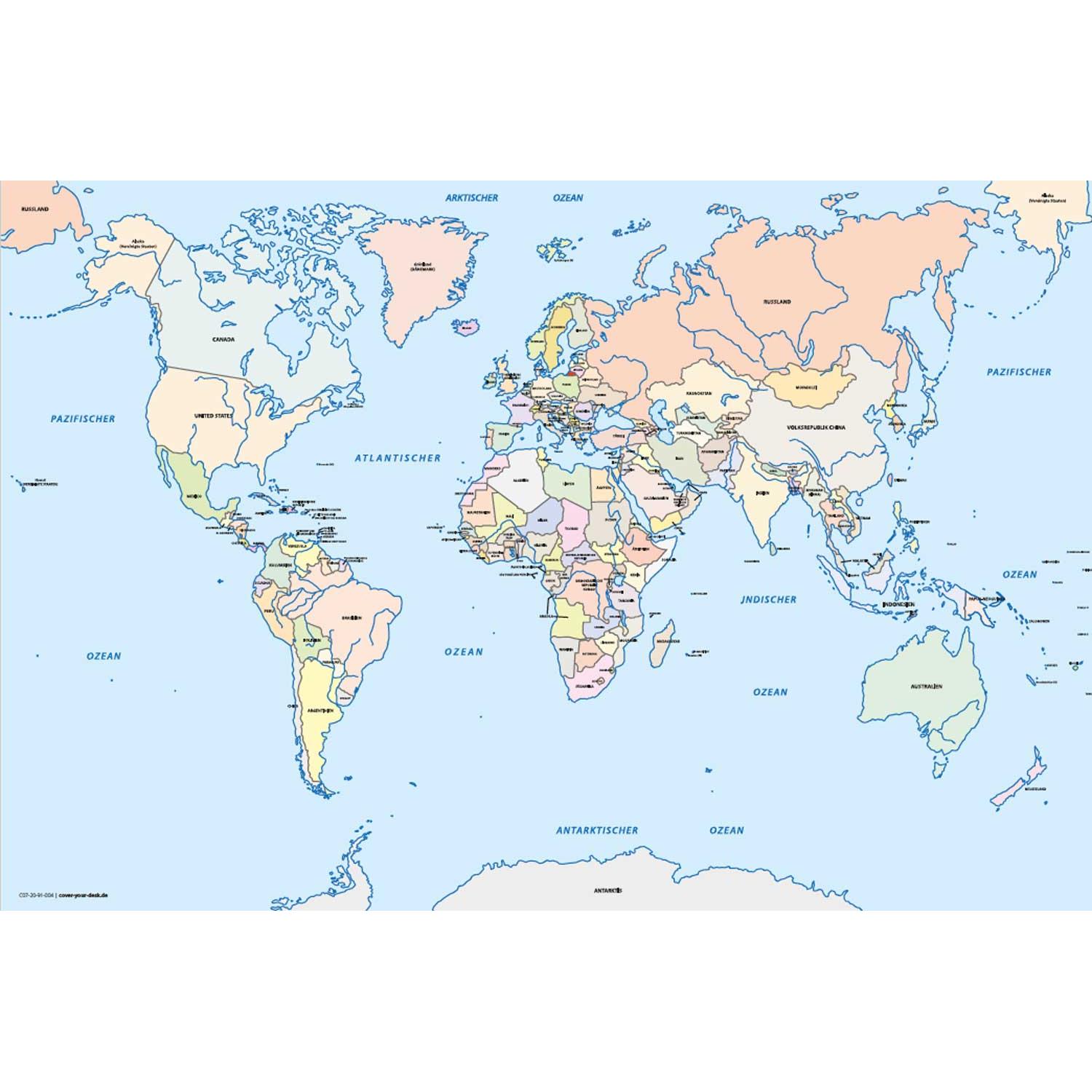 CoverYourDesk, Unterlage, Schreibtischunterlage Weltkarte Kinder