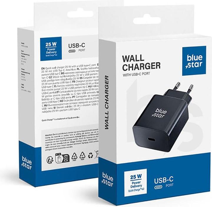 Actual product image Cable Blue Star BLUE STAR travel charger Type C PD QC4.0 3A 25W TFB-TC-25WPD black (25 W)