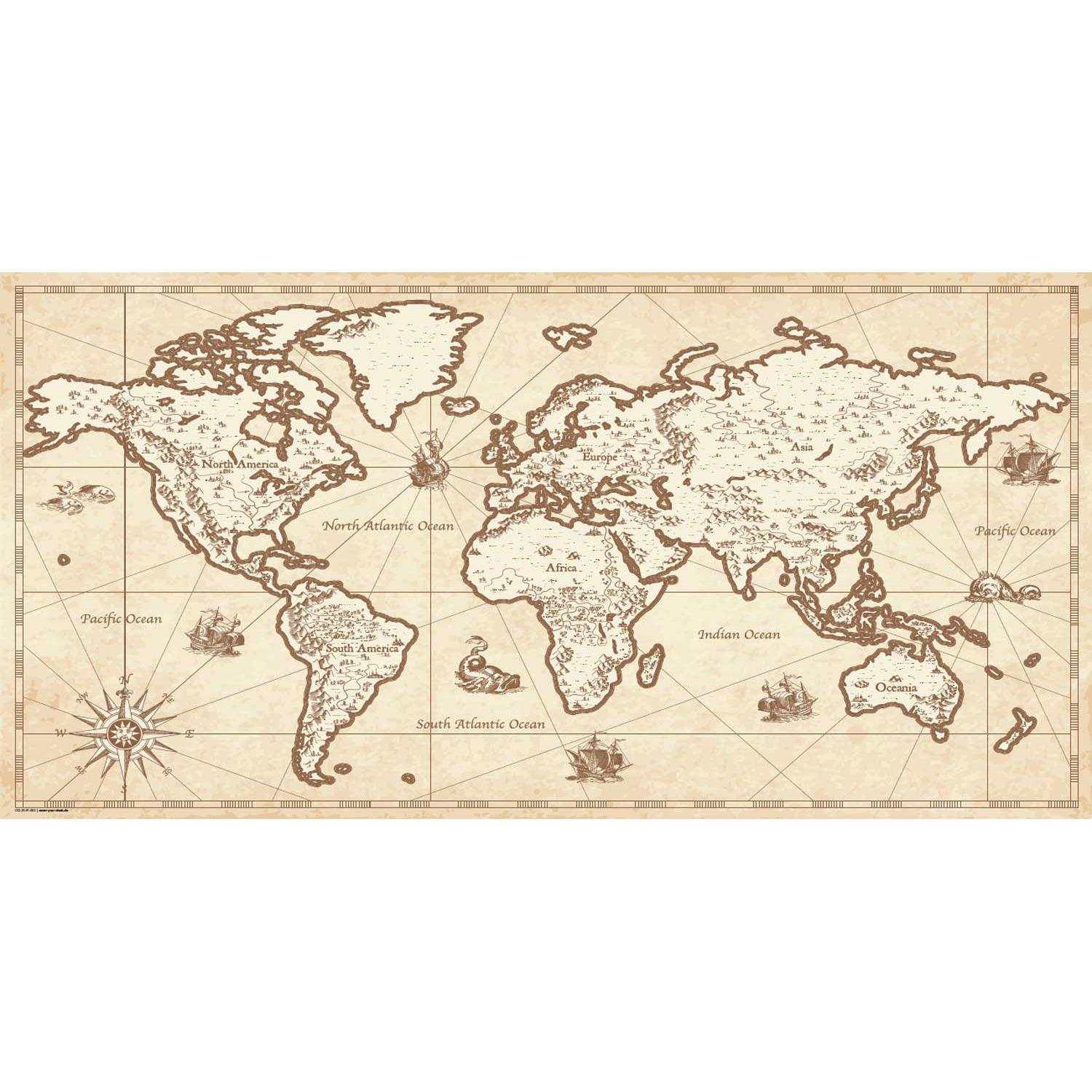 CoverYourDesk, Unterlage, Schreibtischunterlage Weltkarte retro