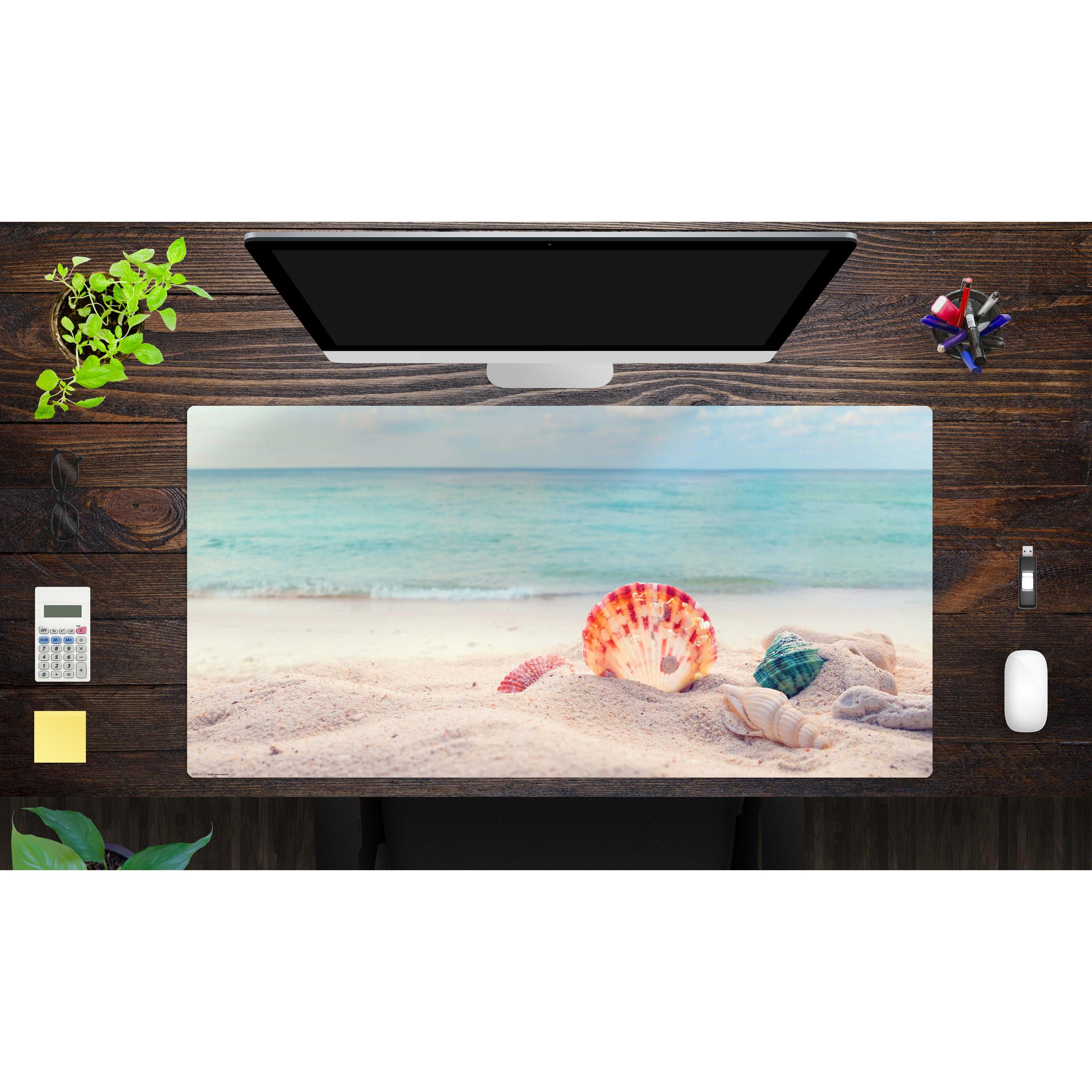 Thumbnail - CoverYourDesk, Unterlage, Schreibtischunterlage Traumstrand mit Muscheln