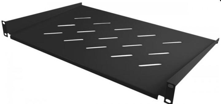 Allnet 48,30cm (19")zbh. Shelf, T300mm/1RU, Black, Front Mount