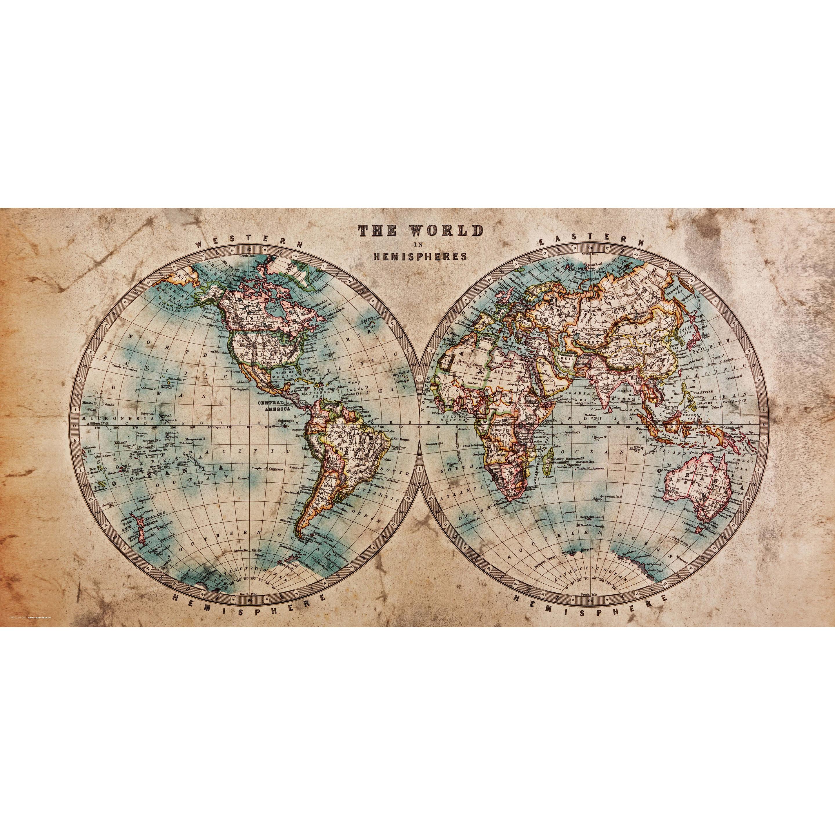 CoverYourDesk, Unterlage, Schreibtischunterlage Historische Weltkarte