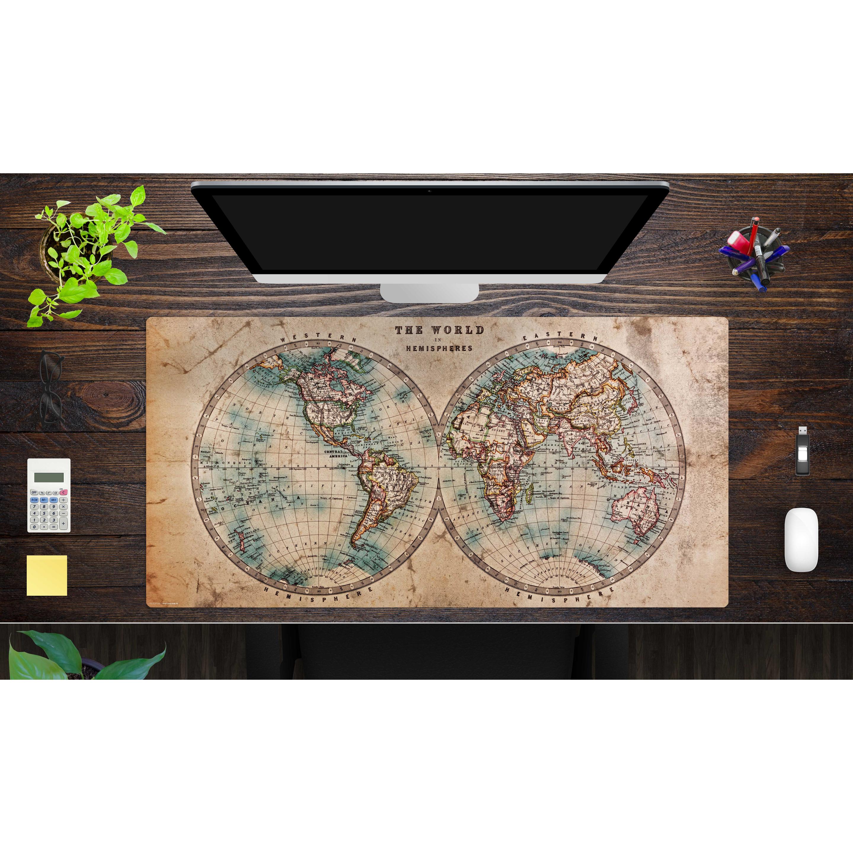 Thumbnail - CoverYourDesk, Unterlage, Schreibtischunterlage Historische Weltkarte