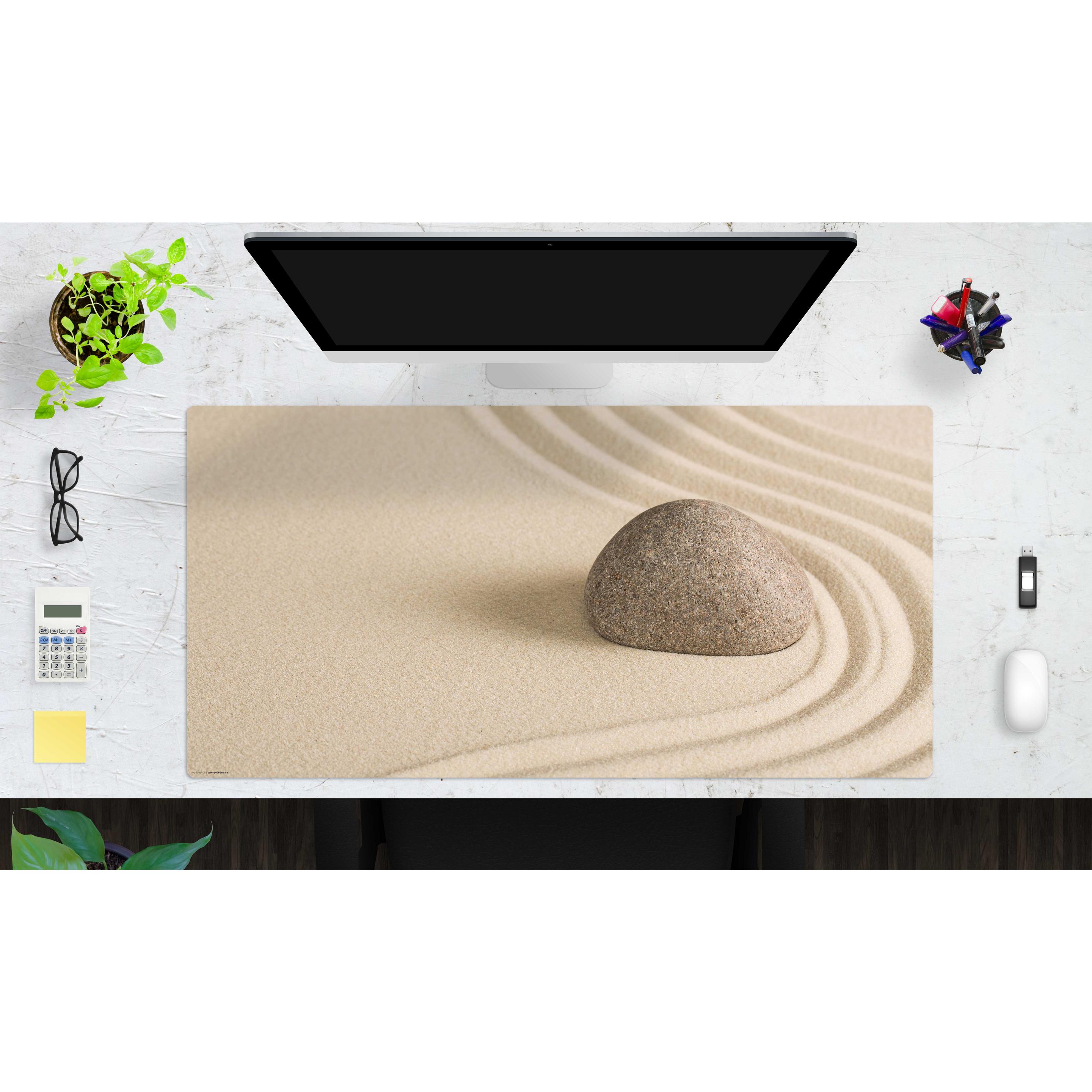 Thumbnail - CoverYourDesk, Unterlage, Schreibtischunterlage Zen Garten mit Stein im Sand