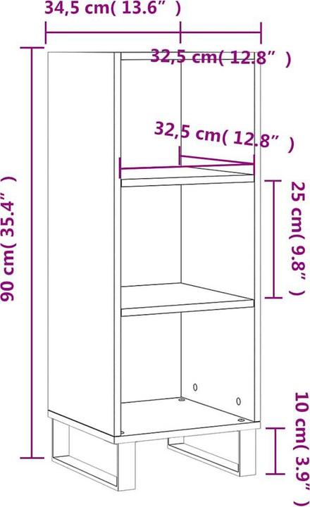 Image du produit vidaXL Sideboard (34.50 x 32.50 x 90 cm)
