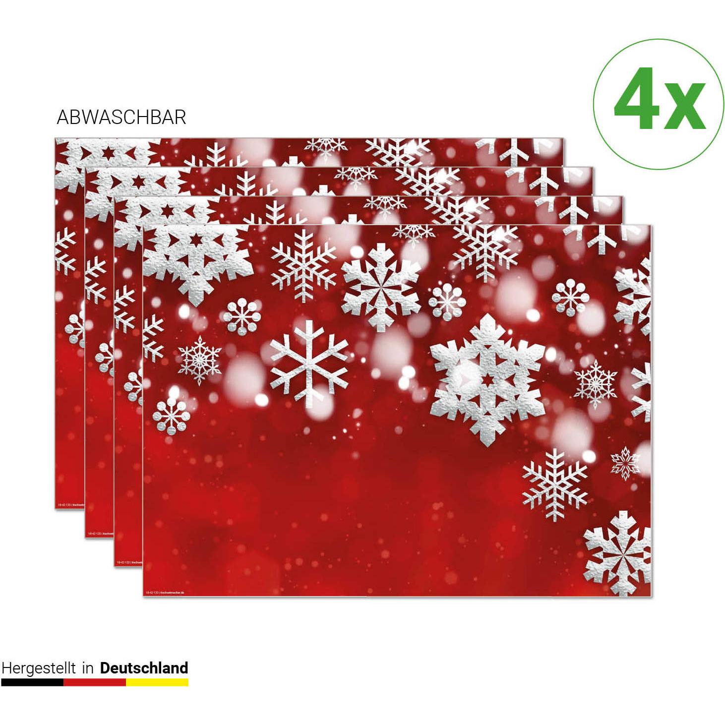 CoverYourDesk, Tischset, Tischset Weisse Schneekristalle