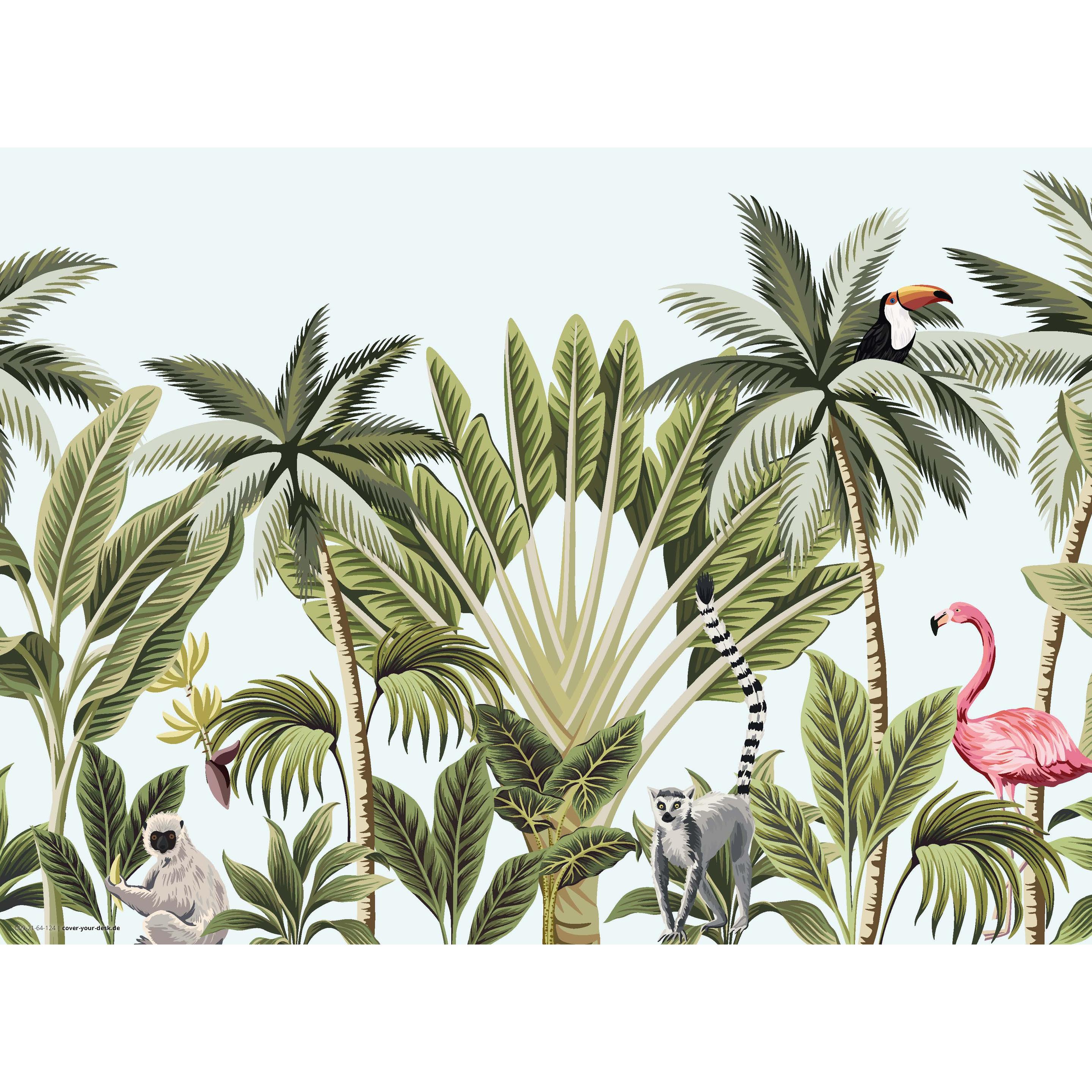 Thumbnail - CoverYourDesk, Tischset, Tischset Tropische Palmen mit Flamingo