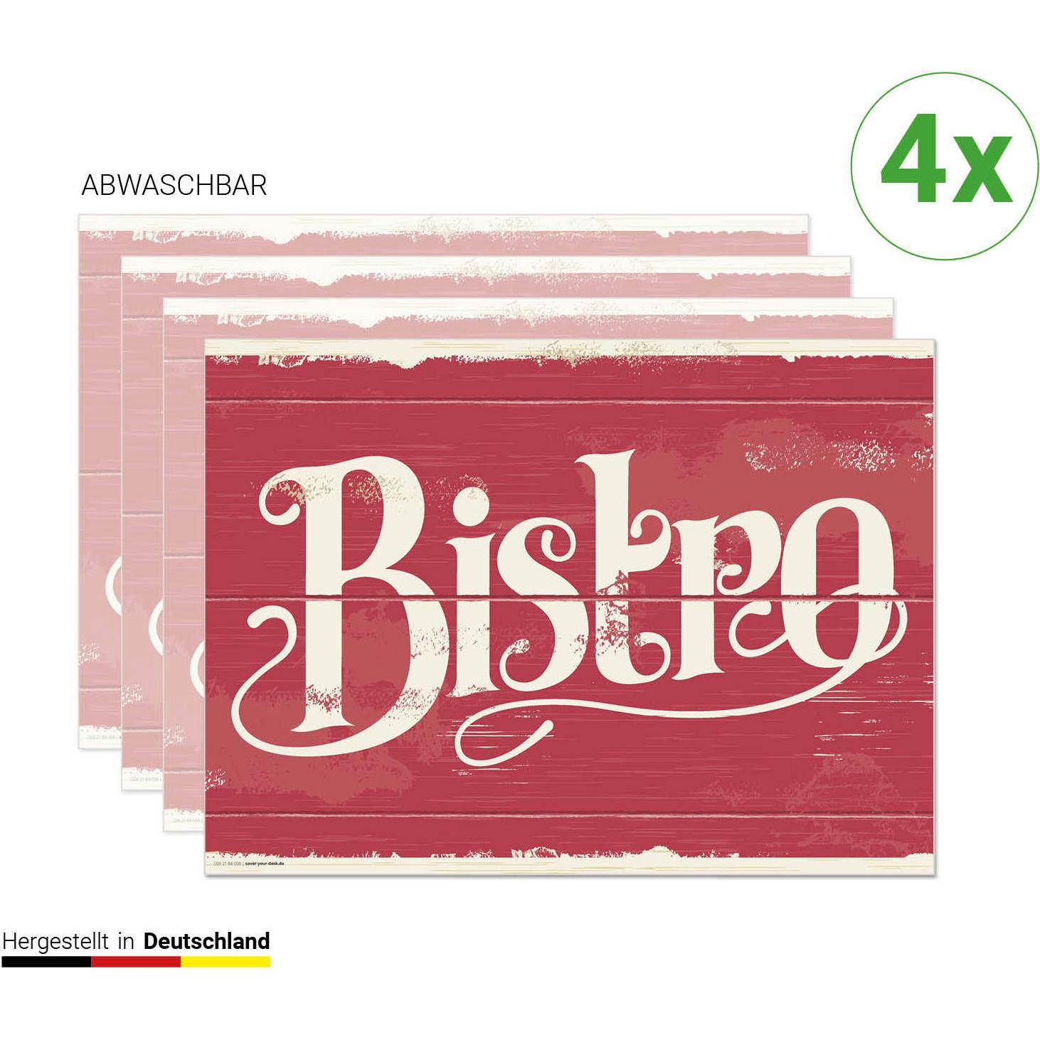 CoverYourDesk, Tischset, Tischset Bistro Schriftzug Retro